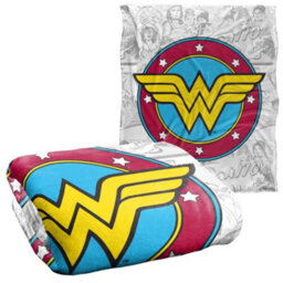 DC comics Wonder Woman Silky Comic Logo Supersoft Blanket Grey/multicoloured (One Size) - thumbnail 2