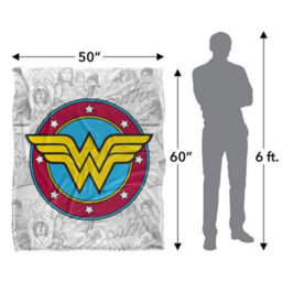 DC comics Wonder Woman Silky Comic Logo Supersoft Blanket Grey/multicoloured (One Size) - thumbnail 5
