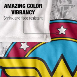 DC comics Wonder Woman Silky Comic Logo Supersoft Blanket Grey/multicoloured (One Size) - thumbnail 4