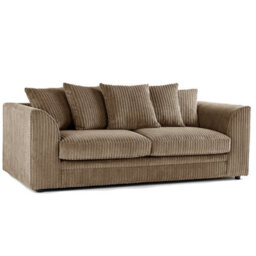 Furnishings For Less UK Luxor Jumbo Cord 3 + 1 + 1 Fabric 3 Piece Sofa Suite - Scatter Back Coffee - thumbnail 2