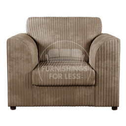 Furnishings For Less UK Luxor Jumbo Cord 3 + 1 + 1 Fabric 3 Piece Sofa Suite - Scatter Back Coffee - thumbnail 3