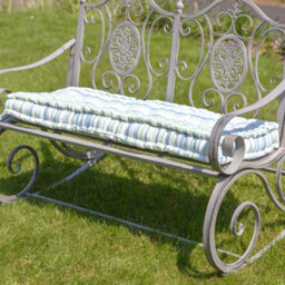 Dibor Vintage Style Blue Striped Outdoor Garden Furniture Bench Cushion (L)105Cm X (W)42Cm