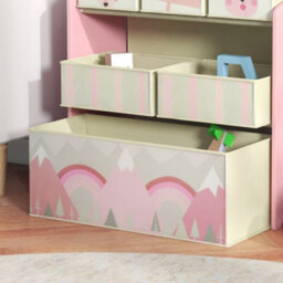 Zonekiz Kids Storage Unit With 6 Boxes, Childrens Toy Storage Organiser, Pink - thumbnail 8