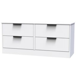Nashville Ready Assembled Matt White No Effect 4 Drawer Wide Chest (H)521mm (W)1146mm (D)395mm - thumbnail 2