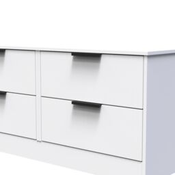 Nashville Ready Assembled Matt White No Effect 4 Drawer Wide Chest (H)521mm (W)1146mm (D)395mm - thumbnail 3