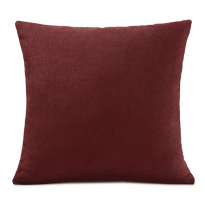 Luxury Living Plain Velvet Chenille Cushion Red - image 1