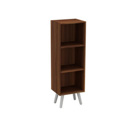 Urbn-Living Urbnliving 80Cm Height 3 Tier Teak Wooden Storage Cube Bookcase Scandinavian Style White Legs - image 1