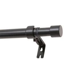 Living And Home Glossy Black, Assembled Metal Curtain Rod With Brackets And Screws, Featuring An Extendable Design. - thumbnail 8