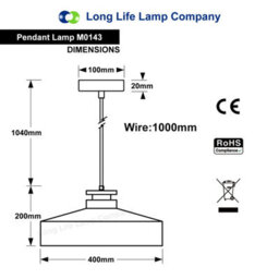 Long Life Lamps Company Vintage Retro Grey Metal Ceiling Pendant Light M0143 - thumbnail 2