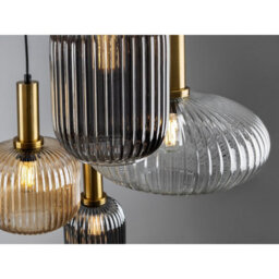 Luminosa Lighting Luminosa Norma 4 Light Cluster Pendant Ceiling Light Black, Brass, 3 Crystal Tones, E27 - Uk Stock - thumbnail 3