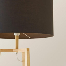 Valuelights Hiru Natural 3 Tier Shelf Floor Lamp With Charcoal Drum Shade And Bulb - thumbnail 5