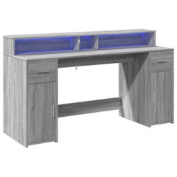 Walplus Desk With Led Lights Grey Sonoma 160X55X91 Cm Engineered Wood - thumbnail 3