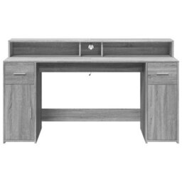 Walplus Desk With Led Lights Grey Sonoma 160X55X91 Cm Engineered Wood - thumbnail 6