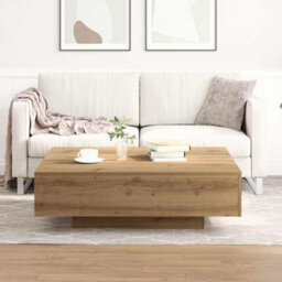 Berkfield Artisan Oak Coffee Table, 100X100X31 Cm, Made From Engineered Wood - thumbnail 4