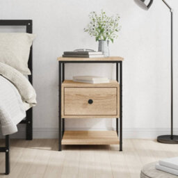 Berkfield Bedside Cabinet Sonoma Oak 40X42X56 Cm Engineered Wood - thumbnail 1