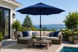 Shopnbits 3M Garden Parasol Sun Shade Canopy Patio Large Outdoor Umbrella Crank Tilt Navy Blue - thumbnail 5