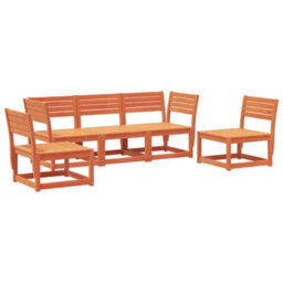 Berkfield 5 Piece Garden Sofa Set Wax Brown Solid Wood Pine - thumbnail 2