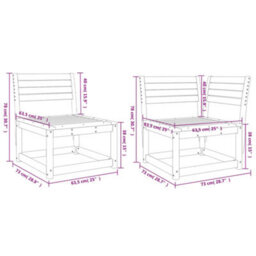 Berkfield 5 Piece Garden Sofa Set Wax Brown Solid Wood Pine - thumbnail 8
