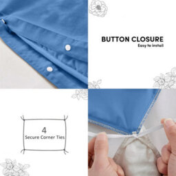 Aspire Homeware Plain Duvet Cover Set Soft Microfibre, Light Blue, Super King (L)220Cm X (W)260Cm - thumbnail 4