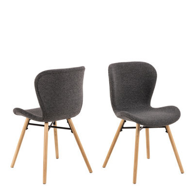 Furniture To Go Batilda Dining Chairs With Grey Fabric And Oak Set Of 2 - image 1