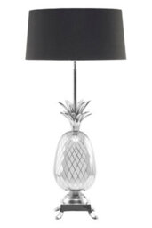 Orsina Nickel Finish Pineapple Table Lamp, Textured Metallic Base With Tropical Detail, Lamp For Living Room - thumbnail 1