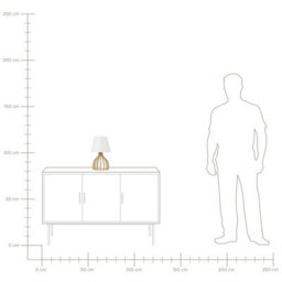 Beliani Modern Table Lamp, Light Brown Plywood Base With White Fabric Shade, 36Cm High - thumbnail 9