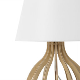 Beliani Modern Table Lamp, Light Brown Plywood Base With White Fabric Shade, 36Cm High - thumbnail 4