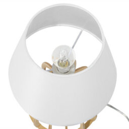 Beliani Modern Table Lamp, Light Brown Plywood Base With White Fabric Shade, 36Cm High - thumbnail 5