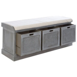 Orsina Slate Grey Storage Bench With 3 Drawers, Ottoman Seat Furniture With Storage, Shoe Bench With Padded Seat - thumbnail 5
