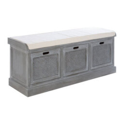 Orsina Slate Grey Storage Bench With 3 Drawers, Ottoman Seat Furniture With Storage, Shoe Bench With Padded Seat - thumbnail 2