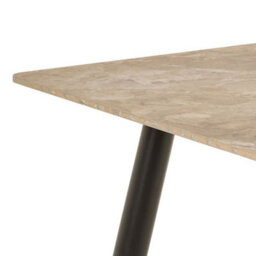 Wyld Haus Belfast Grey Ceramic Dining Table With 4 Upholstered Cream Chairs - thumbnail 5