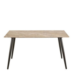 Wyld Haus Belfast Grey Ceramic Dining Table With 4 Upholstered Cream Chairs - thumbnail 3