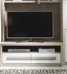 Arte Roma Rom4 Tv Cabinet In Elm, White Gloss & Grey Matt - W1200mm H440mm D530mm, Elegant And Functional - thumbnail 1