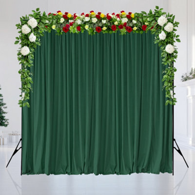 Neel Blue Green Velvet Backdrop Curtain Wrinkle-Free Polyester Fabric Background With Drapes, 3X3 Metres