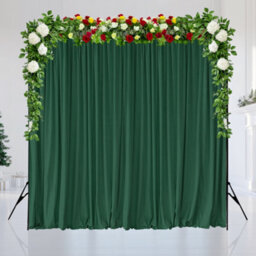 Neel Blue Green Velvet Backdrop Curtain Wrinkle-Free Polyester Fabric Background With Drapes, 3X3 Metres