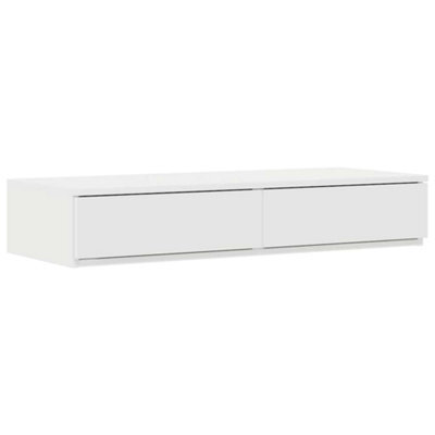 Berkfield Modern White Bed Drawers - 90X36.5X16.5 Cm - Made From Engineered Wood
