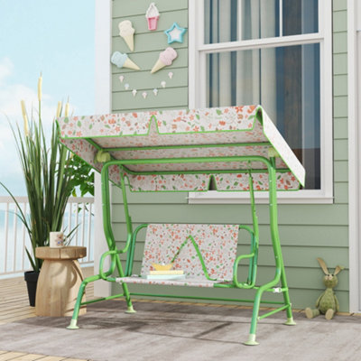 Aiyaplay Kids Garden Swing Chair, Swing Seat With Adjustable Canopy, Green - image 1