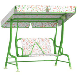 Aiyaplay Kids Garden Swing Chair, Swing Seat With Adjustable Canopy, Green - thumbnail 2