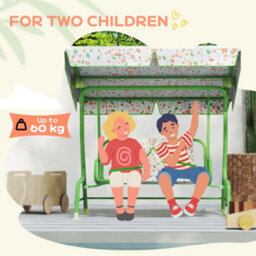 Aiyaplay Kids Garden Swing Chair, Swing Seat With Adjustable Canopy, Green - thumbnail 7