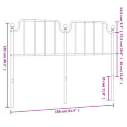 Berkfield Metal Headboard White 150 Cm - thumbnail 6