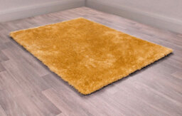 Yellow Plain Handmade Luxurious Modern Plain Shaggy Sparkle Asy To Clean Rug For Dining Room Bedroom And Living Room-120Cm X 170Cm - thumbnail 3
