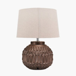 Pacific Lifestyle Set Of 2 Anneli Bronze Aztec Texture Ceramic Table Lamp - thumbnail 5