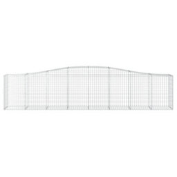 Berkfield Durable Arched Gabion Baskets 7 Pcs 400X50X80/100 Cm Galvanised Iron - thumbnail 4