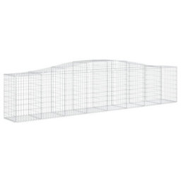 Berkfield Durable Arched Gabion Baskets 7 Pcs 400X50X80/100 Cm Galvanised Iron - thumbnail 3