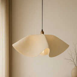 CGC Lighting Cgc Flora 78Cm Cream Large Floppy Fabric Lampshade - thumbnail 7