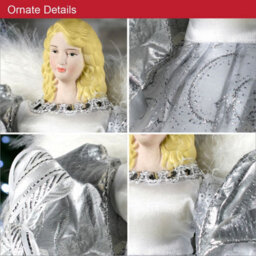 The Christmas Workshop 83960 Angel Tree Topper With Silver Dress - thumbnail 3
