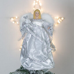 The Christmas Workshop 83960 Angel Tree Topper With Silver Dress - thumbnail 1