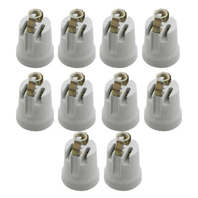 10 Pack E27 Bulb Holder Edison Screw White Ceramic Porcelain Lamp Holder For Table Lamp E27 60W Plain Lamp Holder Socket Uk - image 1