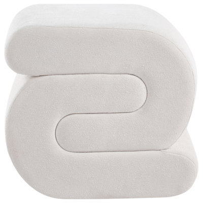 Wyld And Coco Off-White Chenille S-Shape Pouffe Footstool, Eucalyptus Core, 45 X 50 X 48 Cm - image 1