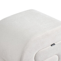 Wyld And Coco Off-White Chenille S-Shape Pouffe Footstool, Eucalyptus Core, 45 X 50 X 48 Cm - thumbnail 6